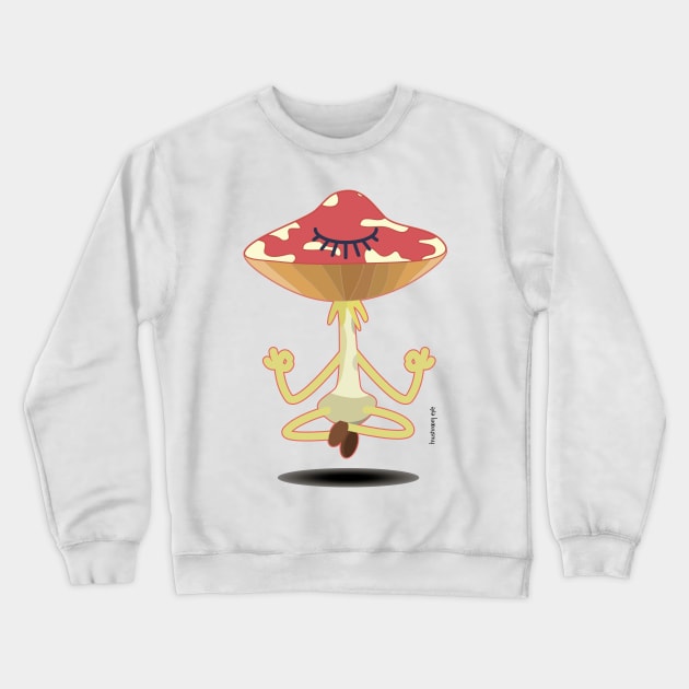 meditator Mr. Amanita Crewneck Sweatshirt by MushroomEye